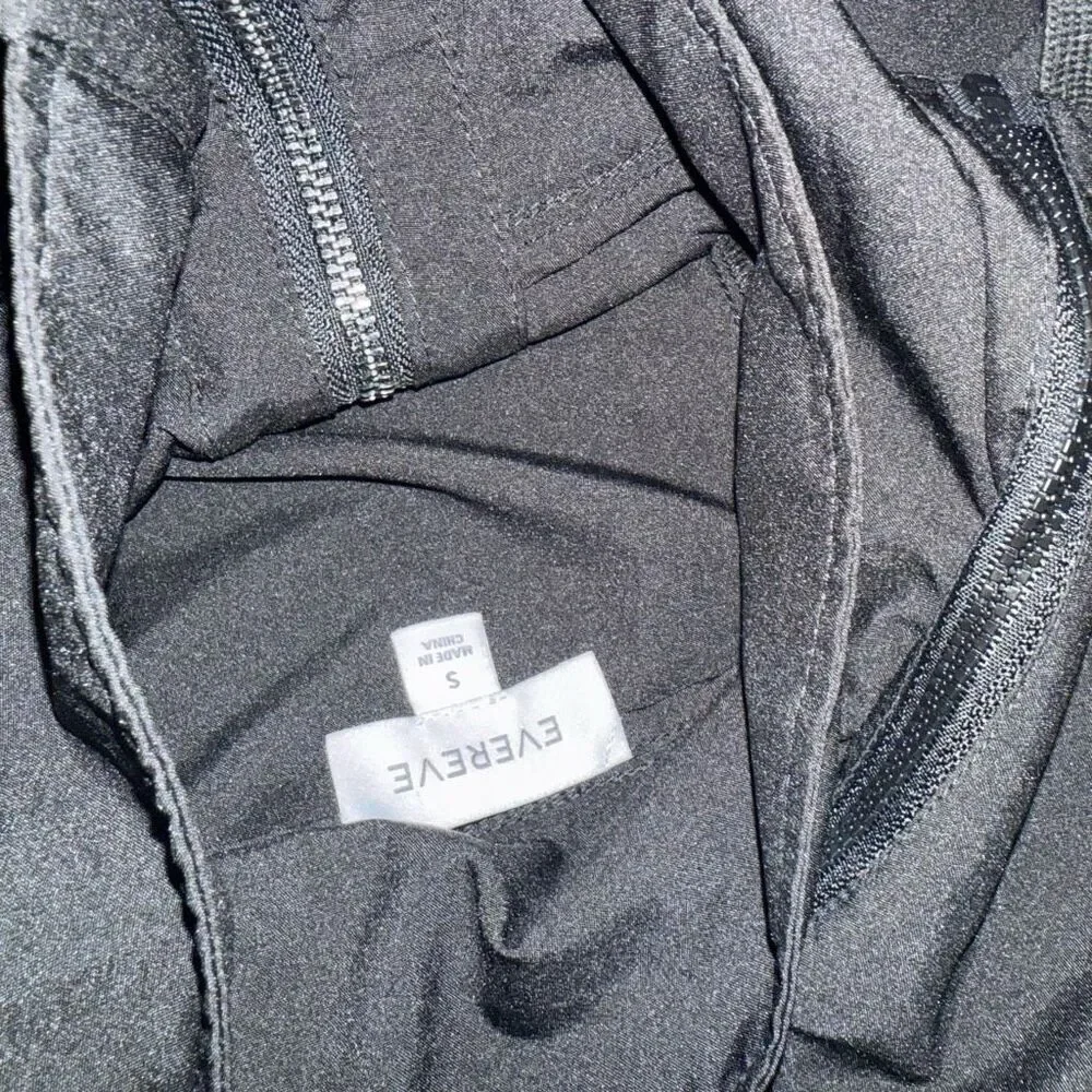 $98 Evereve black windbreaker zip up jacket size small